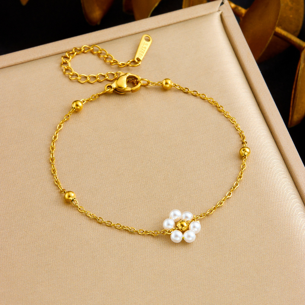 Fashionable and minimalist new Chinese retro style pearl flower accessories chain tassel long earrings necklace bracelet