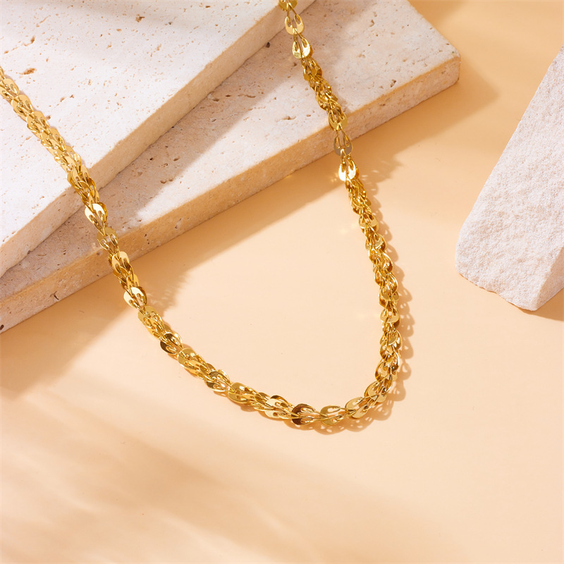 European and American style minimalist design gold-plated stainless steel phoenix tail chain jewelry bracelet necklace set