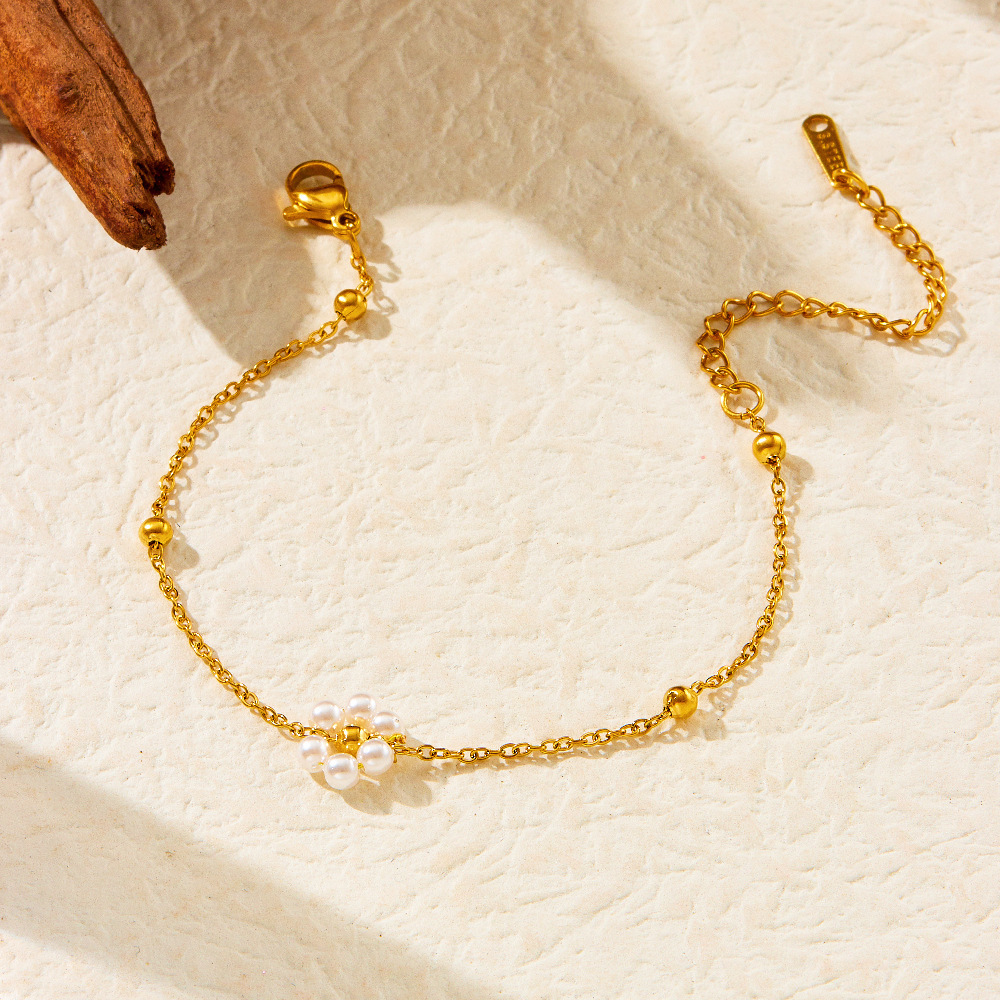 Fashionable and minimalist new Chinese retro style pearl flower accessories chain tassel long earrings necklace bracelet