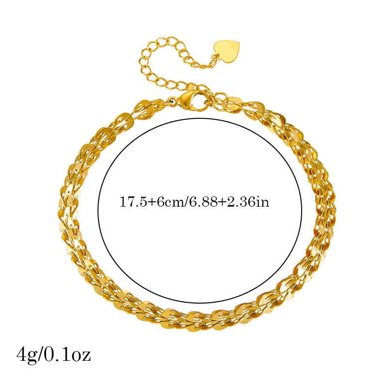European and American style minimalist design gold-plated stainless steel phoenix tail chain jewelry bracelet necklace set