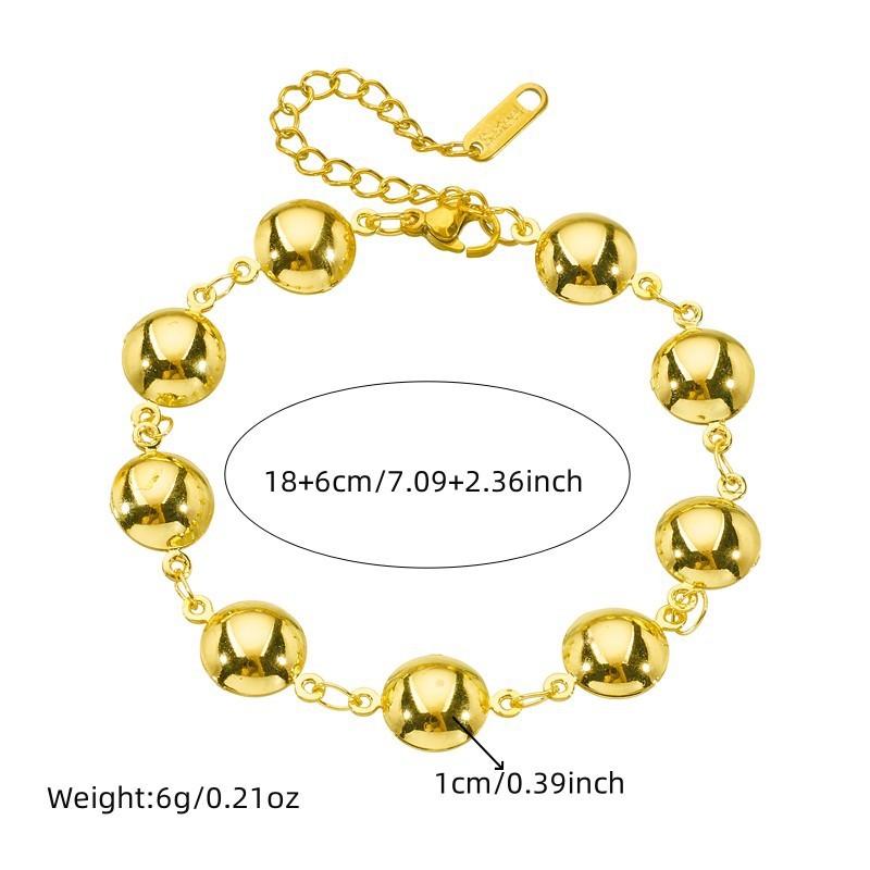 European and American cross-border minimalist punk oval teardrop geometric accessories connecting stainless steel jewelry bracelet