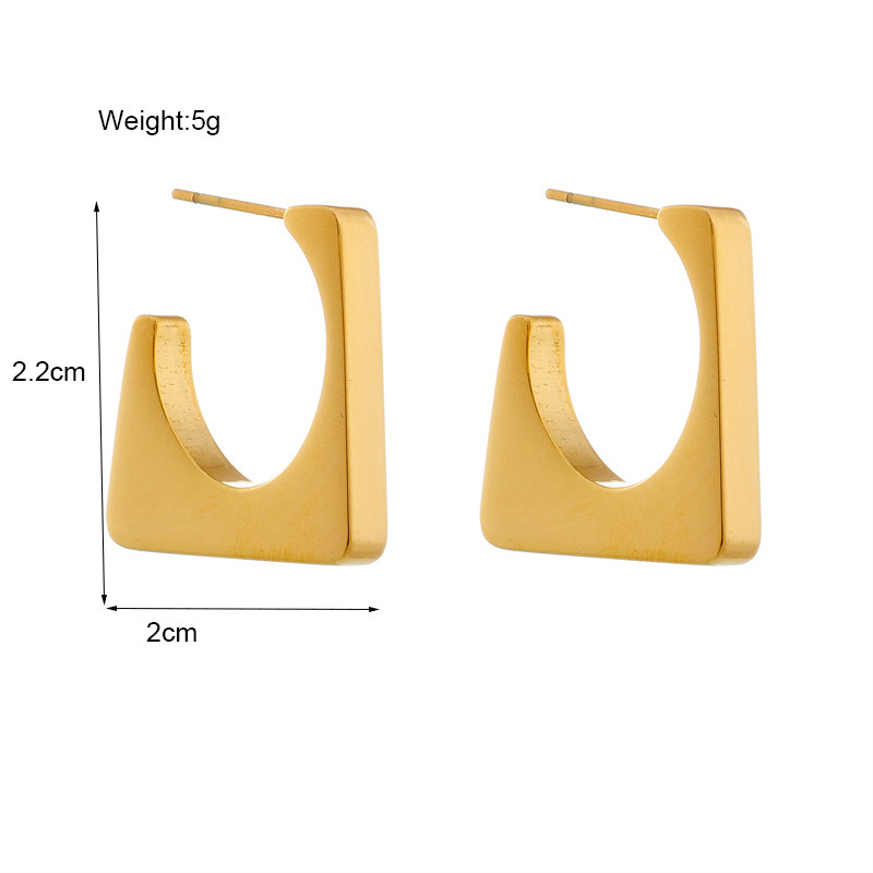 European and American style minimalist geometric niche design irregular titanium steel unisex high-end temperament cool style earrings