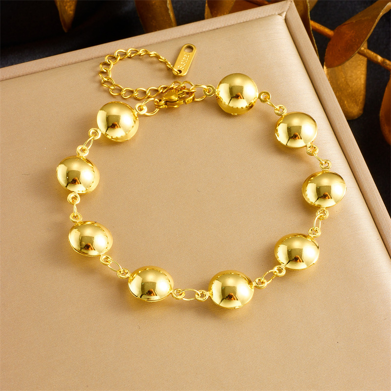 European and American cross-border minimalist punk oval teardrop geometric accessories connecting stainless steel jewelry bracelet