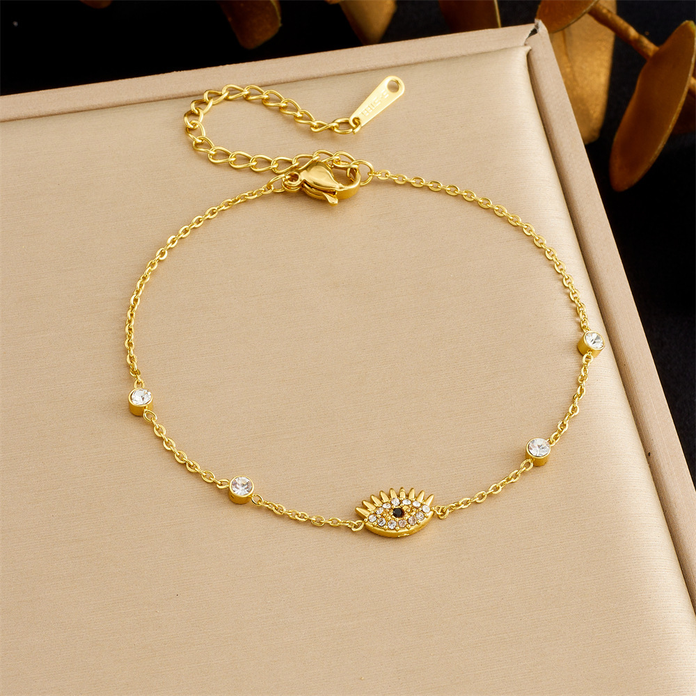 Korean-style fashionable and versatile design pearl, flower, seashell, full diamond star eye accessory, double-layer bracelet.