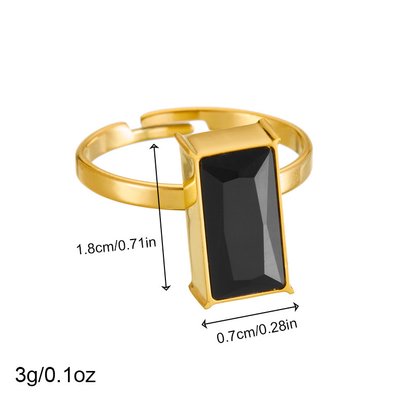 European and American style niche retro inlaid black gemstone square pendant ring earring necklace jewelry set
