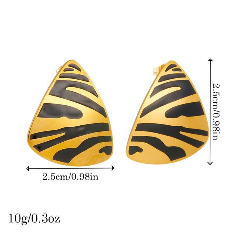 European and American style, unique retro, dripping striped triangle geometric pendant ring earring necklace three-piece jewelry set