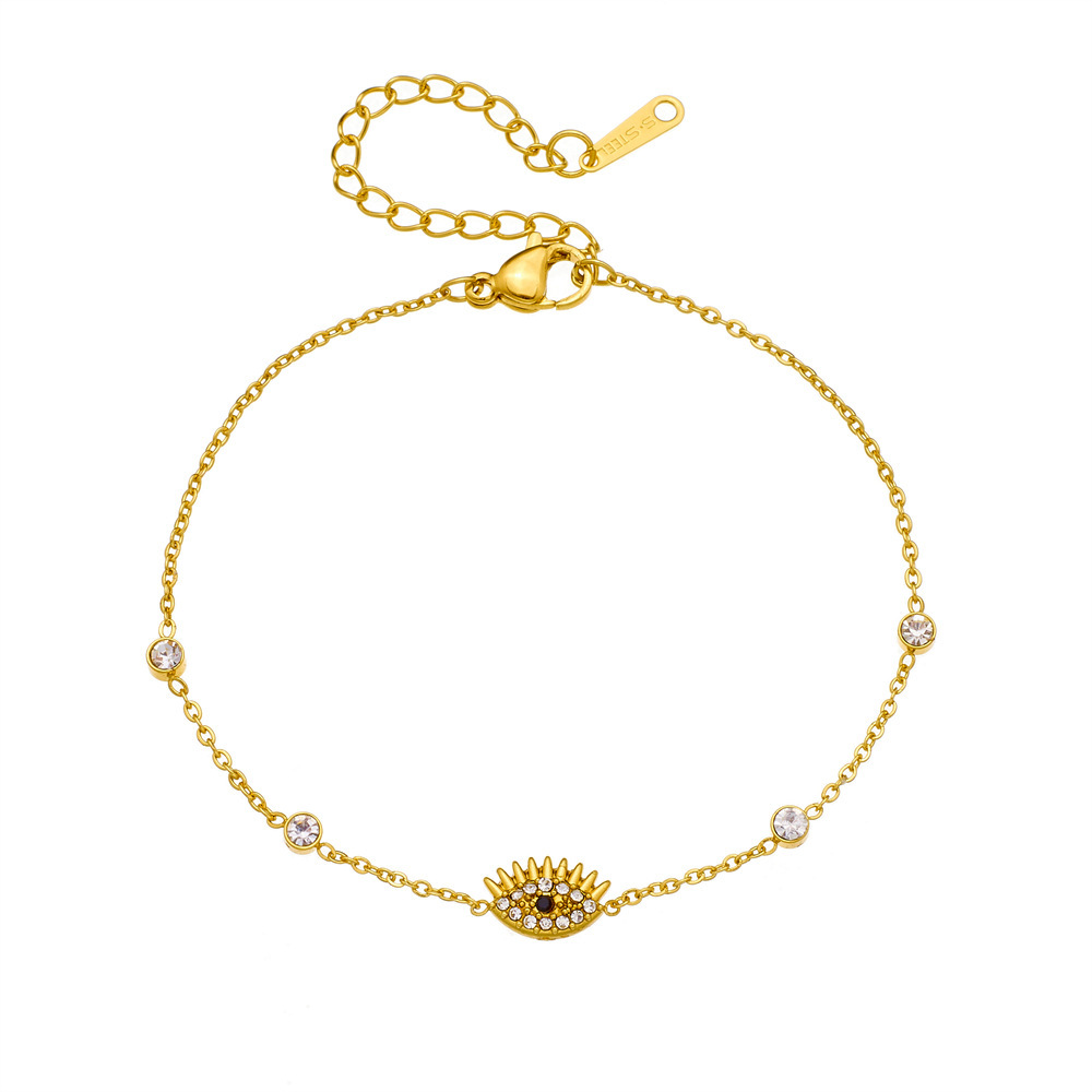 Korean-style fashionable and versatile design pearl, flower, seashell, full diamond star eye accessory, double-layer bracelet.