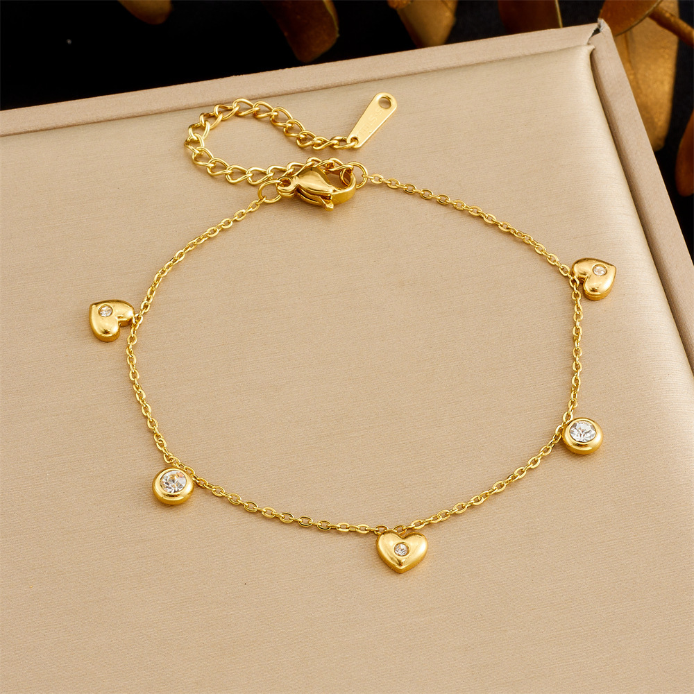 Korean-style fashionable and versatile design pearl, flower, seashell, full diamond star eye accessory, double-layer bracelet.