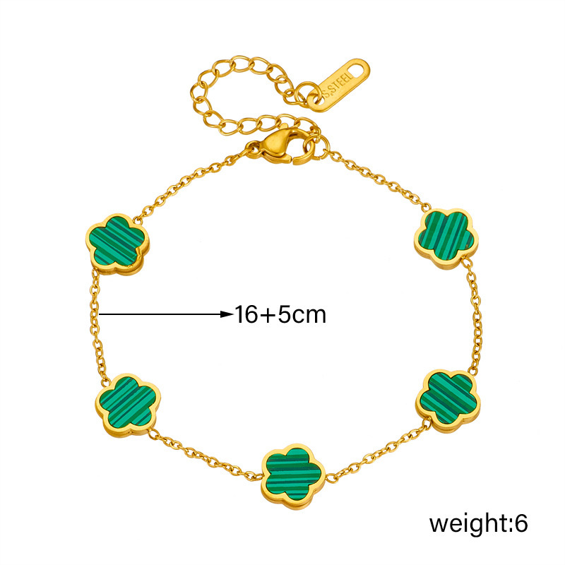 European and American style niche versatile retro minimalist flower accessory connecting chain titanium steel bracelet