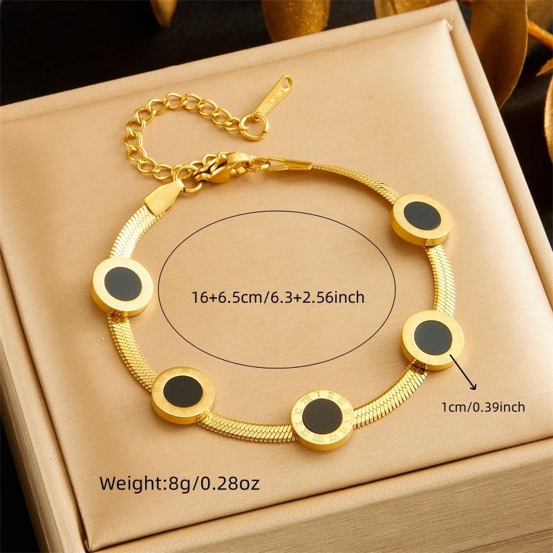 New INS niche exquisite cross-border stainless steel Roman butterfly accessory blade chain bracelet