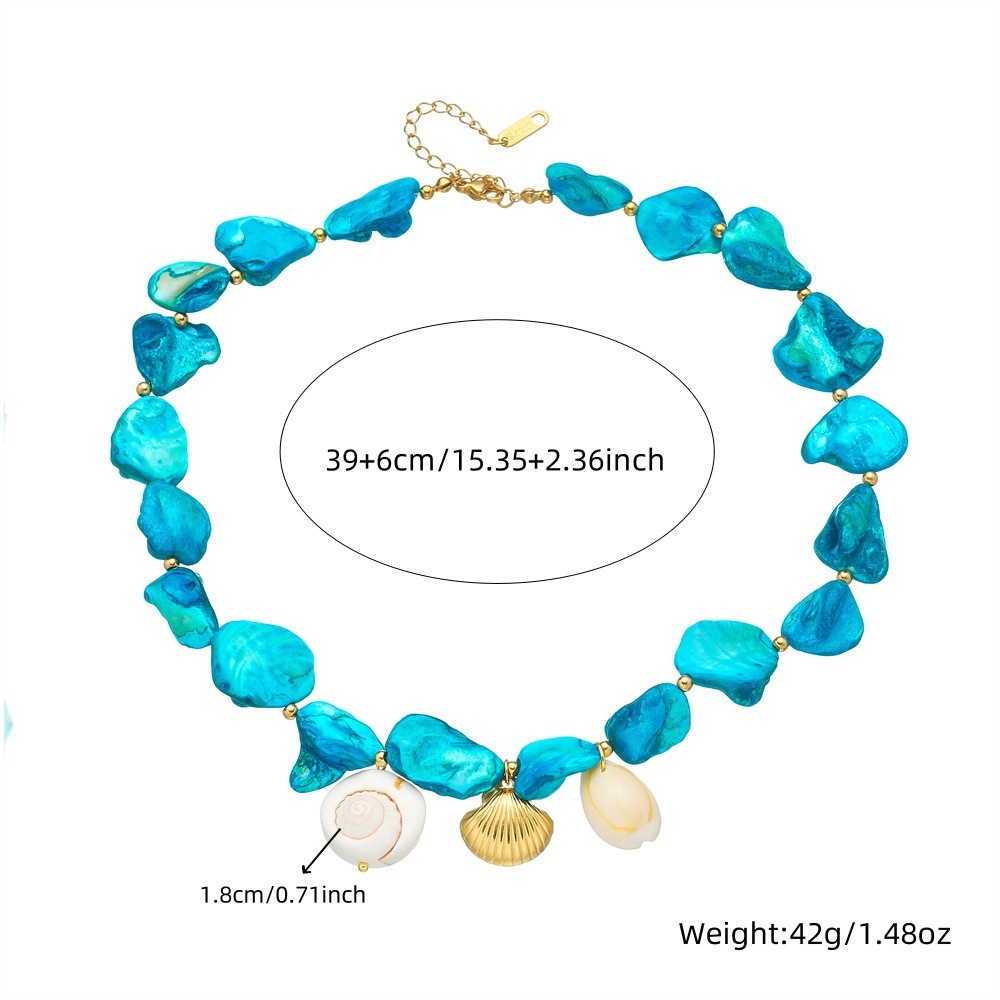 New cross-border e-commerce style conch shell pearl accessories pendant earrings necklace bracelet summer beach vacation set