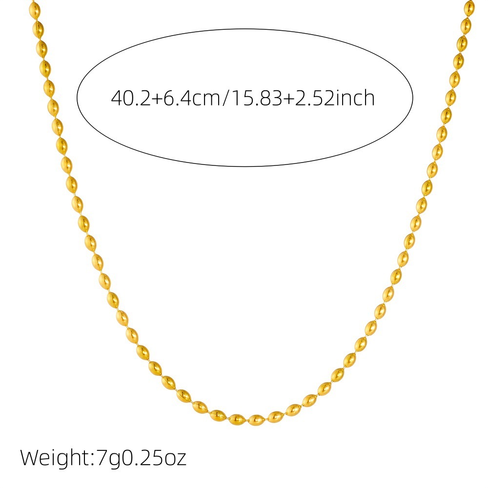 Cross-border fashion design, simple and versatile rugby ball chain punk style stainless steel gold-plated clavicle chain necklace for women
