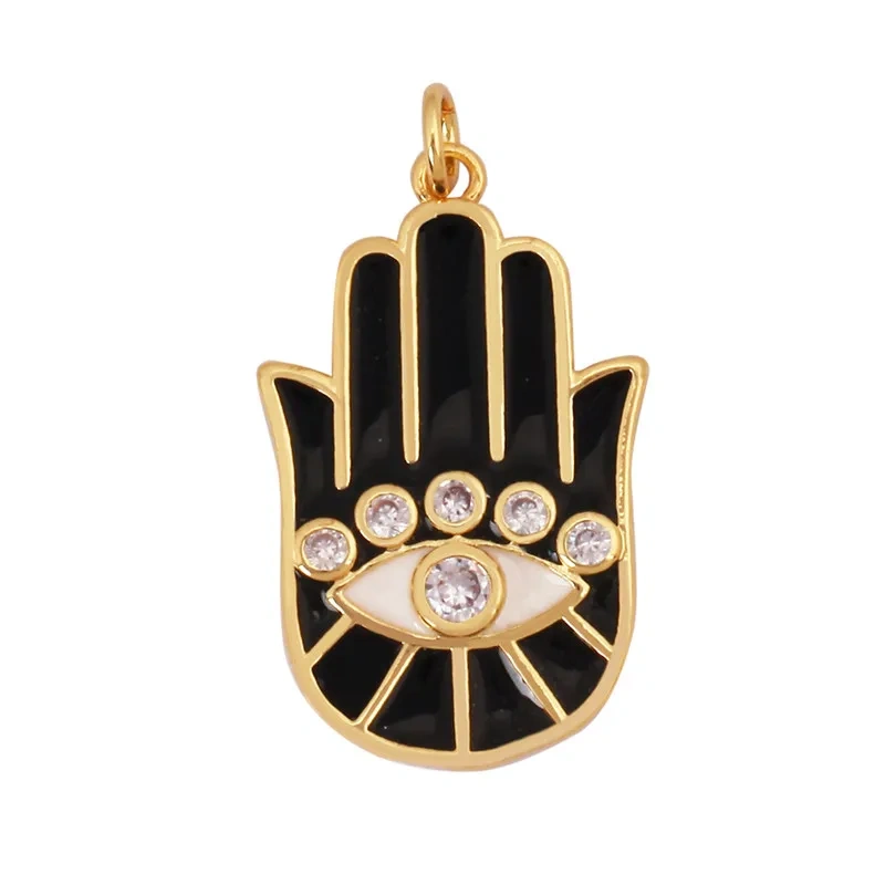 European Style Enamel Colorful Hand Eye Charm Pendant,Gesture Finger DIY Jewelry Craft Necklace Making Bracelet Supplies R15