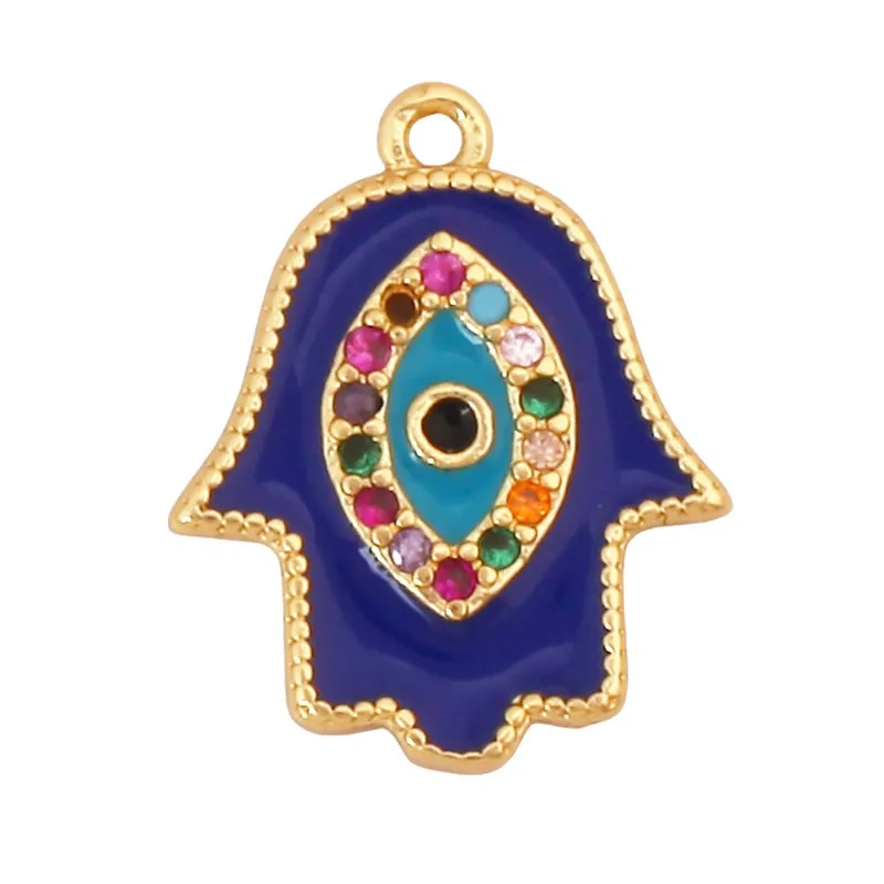 European Style Enamel Colorful Hand Eye Charm Pendant,Gesture Finger DIY Jewelry Craft Necklace Making Bracelet Supplies R15