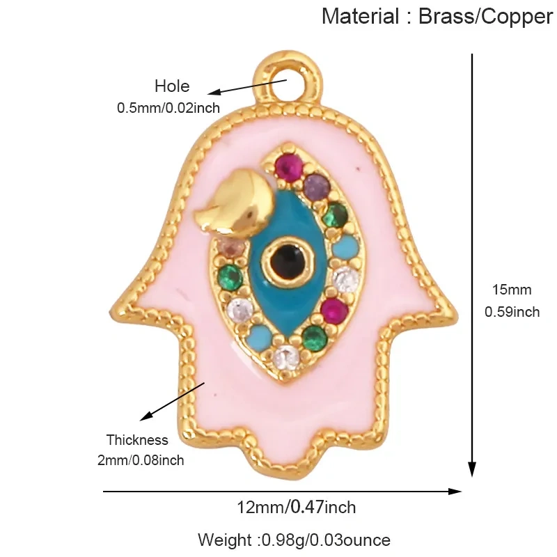European Style Enamel Colorful Hand Eye Charm Pendant,Gesture Finger DIY Jewelry Craft Necklace Making Bracelet Supplies R15