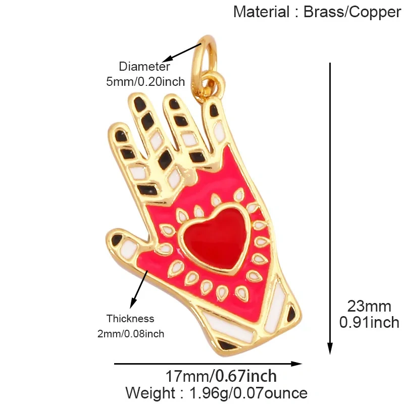 European Style Enamel Colorful Hand Eye Charm Pendant,Gesture Finger DIY Jewelry Craft Necklace Making Bracelet Supplies R15