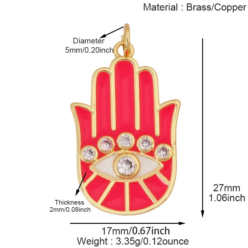 European Style Enamel Colorful Hand Eye Charm Pendant,Gesture Finger DIY Jewelry Craft Necklace Making Bracelet Supplies R15