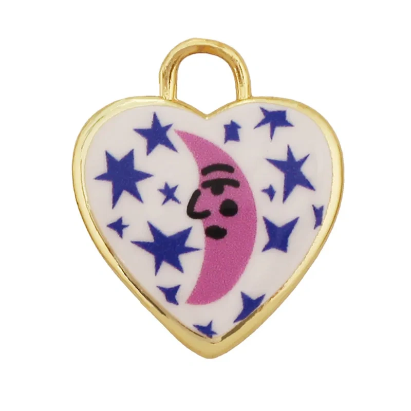Hand Painted Ceramic Heart Oval Pet Leopard Strawberry Cherry Snail Charm Pendant,DIY Jewelry Necklace Bracelet Supplies R44
