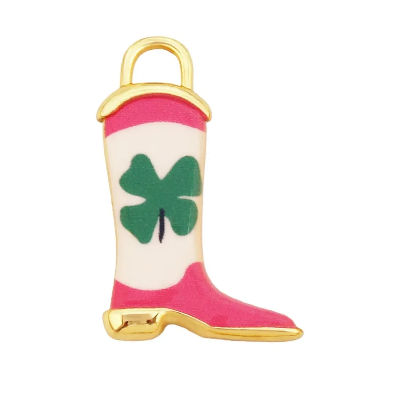 Trendy European Style Handmade Ceramic Necklace Charm Clover Heart Boot Charm Pendant,DIY Jewelry Necklace Bracelet Supplies R40