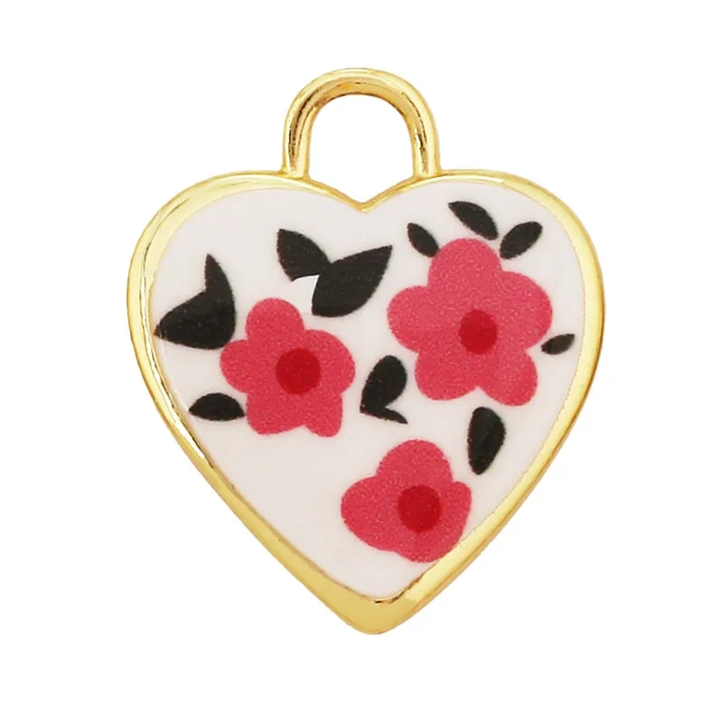 Hand Painted Ceramic Heart Oval Pet Leopard Strawberry Cherry Snail Charm Pendant,DIY Jewelry Necklace Bracelet Supplies R44