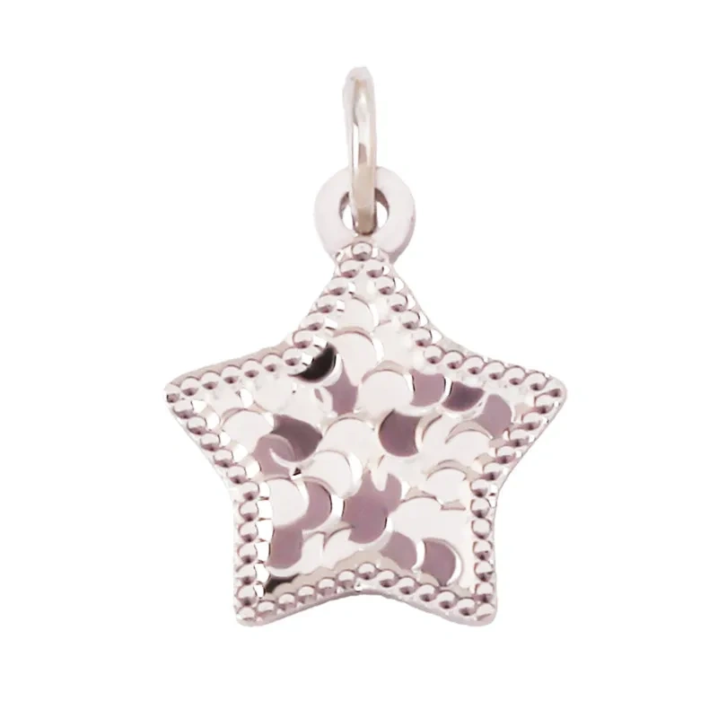Trendy Love Heart Star Butterfly Bear Clover Charm Pendant,18K Real Gold Plated Jewelry Necklace Bracelet DIY Making Supply R26