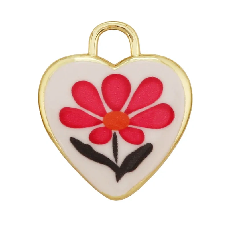 Hand Painted Ceramic Heart Oval Pet Leopard Strawberry Cherry Snail Charm Pendant,DIY Jewelry Necklace Bracelet Supplies R44