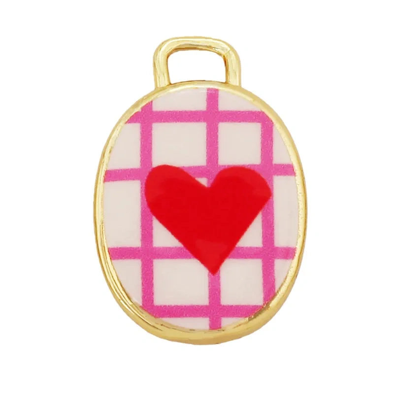 Hand Painted Ceramic Heart Oval Pet Leopard Strawberry Cherry Snail Charm Pendant,DIY Jewelry Necklace Bracelet Supplies R44