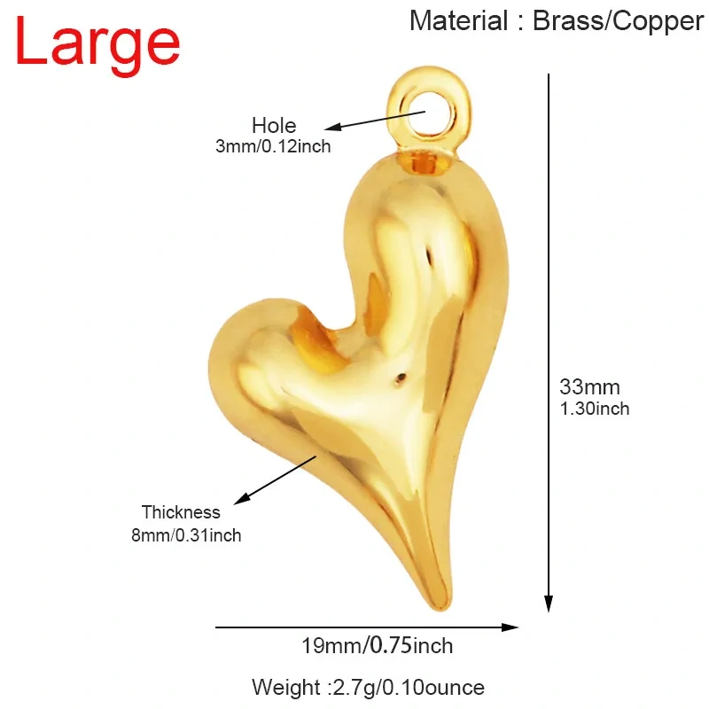 Colourful Drip Oil Love Heart Shape Zircon Charm Pendant,Trendy 18K Real Gold Plated Jewelry Necklace Bracelet DIY Supplies R40