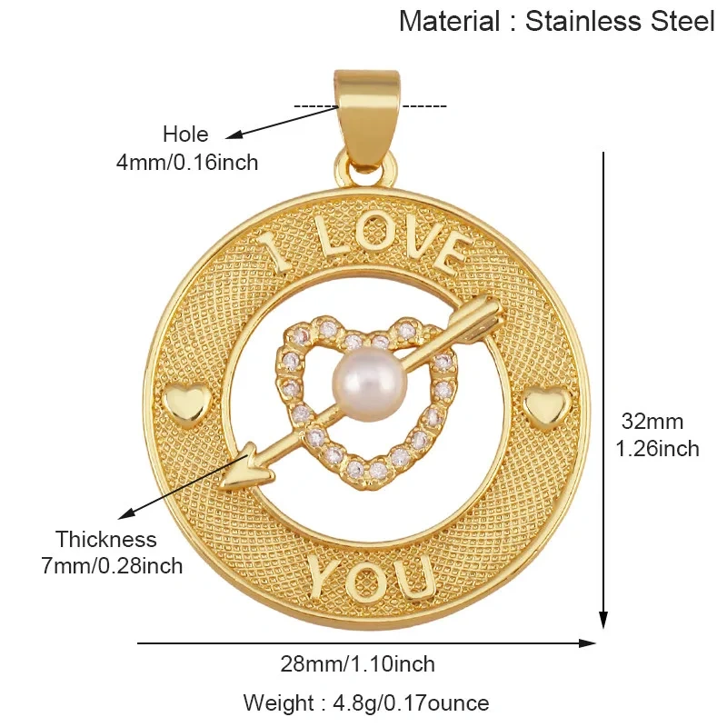 Colourful Drip Oil Love Heart Shape Zircon Charm Pendant,Trendy 18K Real Gold Plated Jewelry Necklace Bracelet DIY Supplies R40