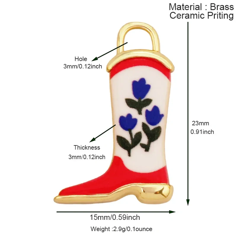 Trendy European Style Handmade Ceramic Necklace Charm Clover Heart Boot Charm Pendant,DIY Jewelry Necklace Bracelet Supplies R40