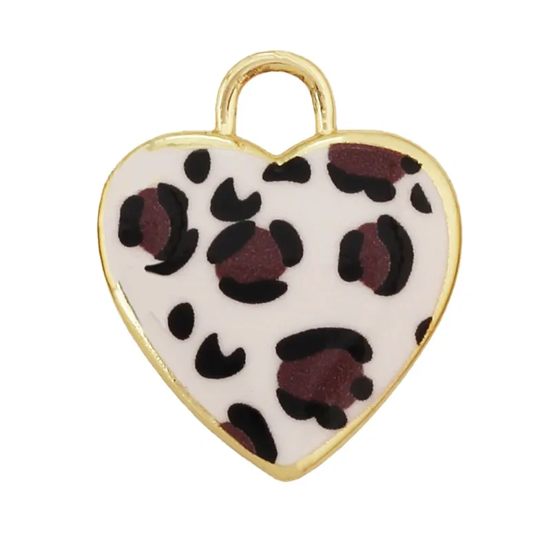 Hand Painted Ceramic Heart Oval Pet Leopard Strawberry Cherry Snail Charm Pendant,DIY Jewelry Necklace Bracelet Supplies R44