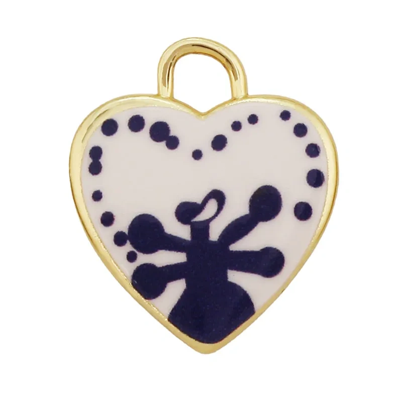 Hand Painted Ceramic Heart Oval Pet Leopard Strawberry Cherry Snail Charm Pendant,DIY Jewelry Necklace Bracelet Supplies R44