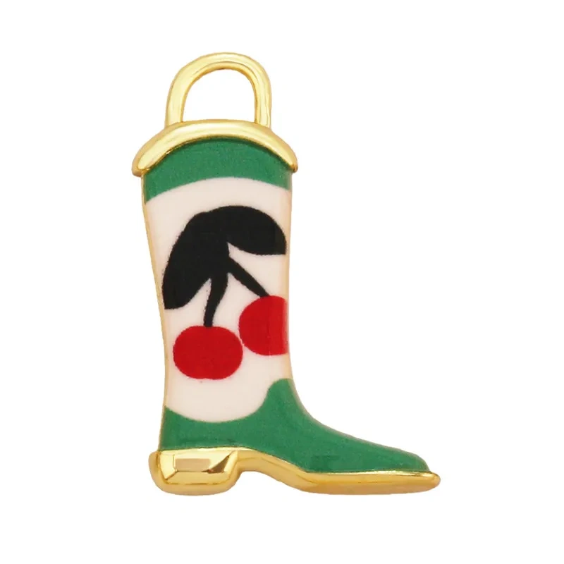 Trendy European Style Handmade Ceramic Necklace Charm Clover Heart Boot Charm Pendant,DIY Jewelry Necklace Bracelet Supplies R40