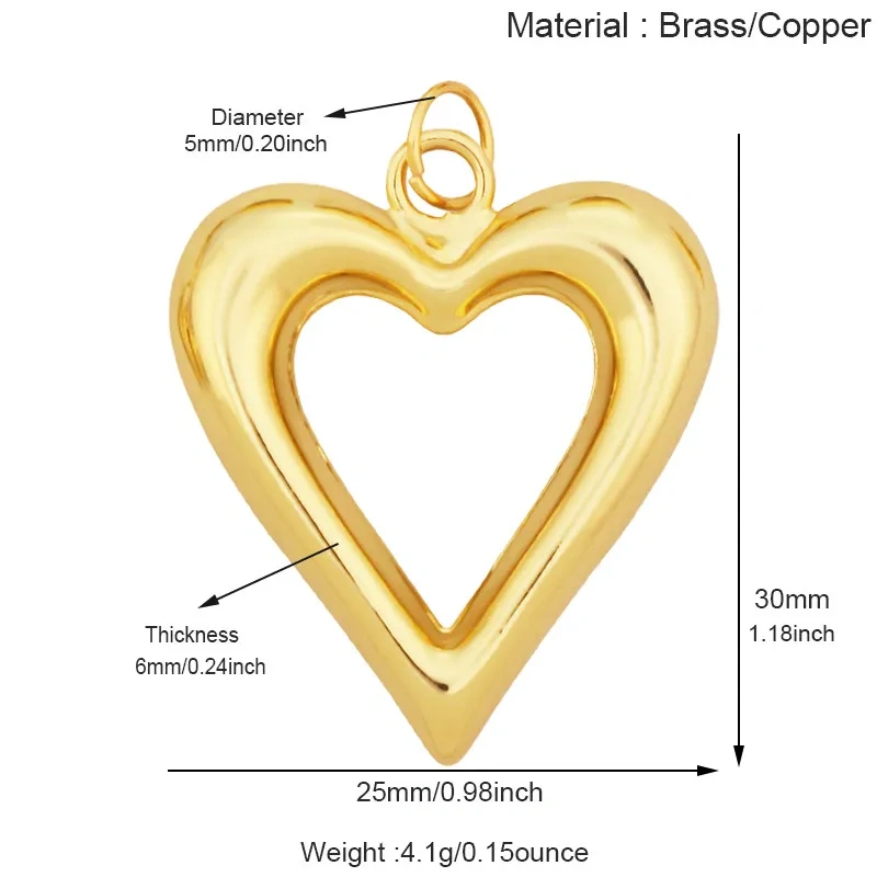 Colourful Drip Oil Love Heart Shape Zircon Charm Pendant,Trendy 18K Real Gold Plated Jewelry Necklace Bracelet DIY Supplies R40