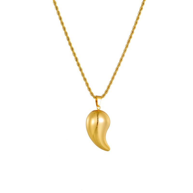 European and American style, unique design, retro punk metal titanium steel twisted chain teardrop pendant necklace