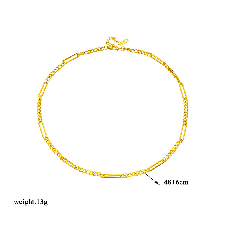 European and American cross-border fashion, individualistic hip-hop punk creative patchwork titanium steel heavy-duty chain jewelry necklace