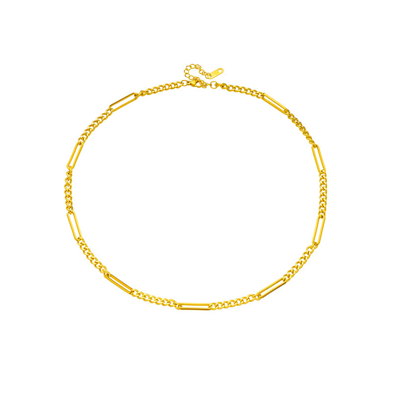 European and American cross-border fashion, individualistic hip-hop punk creative patchwork titanium steel heavy-duty chain jewelry necklace