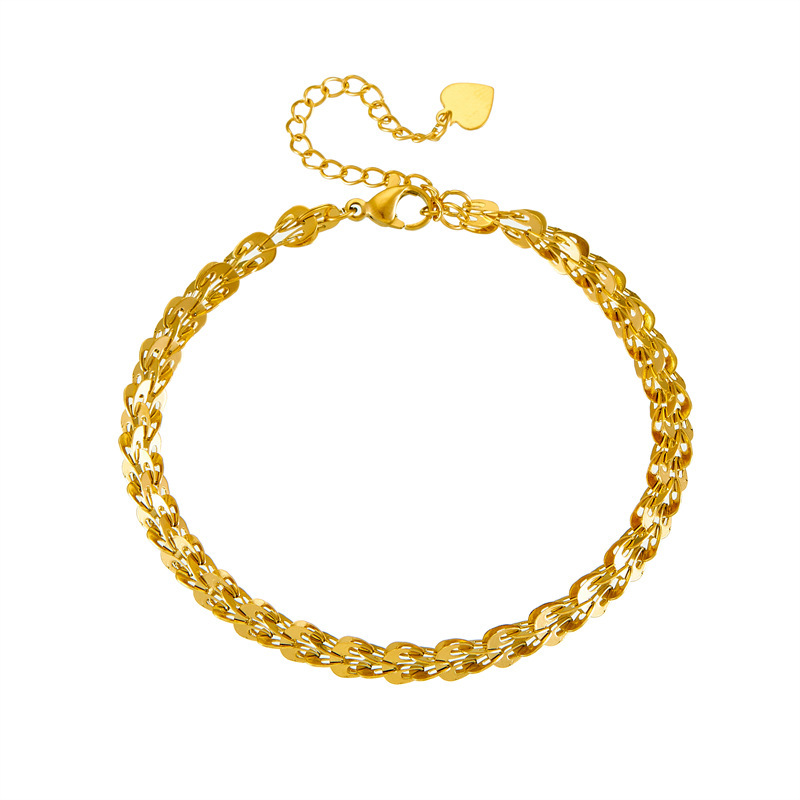 European and American style, simple and versatile, gold-plated stainless steel phoenix tail chain jewelry metal bracelet