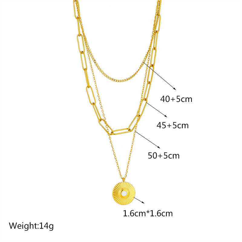 European and American fashion niche design, elegant, retro, minimalist style, multi-layered irregular round pendant necklace