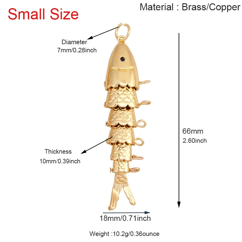 Jumbo Large Enamel Colourful Fish Lobster Shell Pendant,18K Real Gold Silver Plated Zircon Jewelry Finding Supplies R01