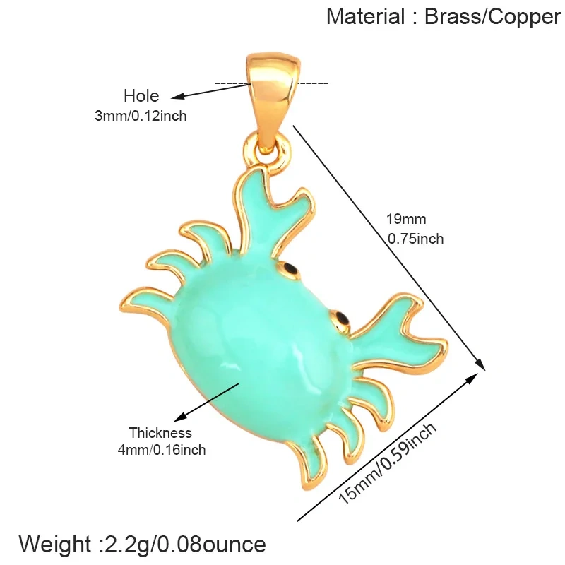 Ocean Animal Charm Pendant For Necklace , Trendy Lobster Shell Crab Starfish Ins Style Jewelry Finding Components Supplies R07