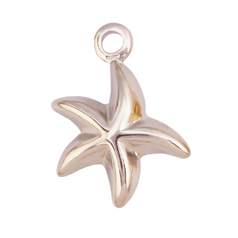 Ocean Animal Charm Pendant For Necklace , Trendy Lobster Shell Crab Starfish Ins Style Jewelry Finding Components Supplies R07