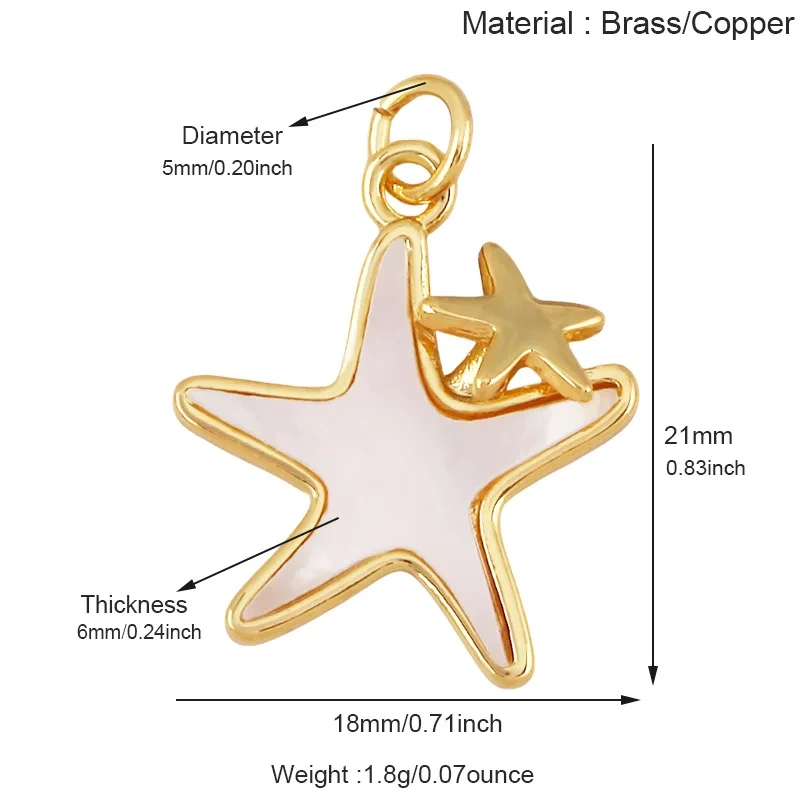 Ocean Animal Charm Pendant For Necklace , Trendy Lobster Shell Crab Starfish Ins Style Jewelry Finding Components Supplies R07