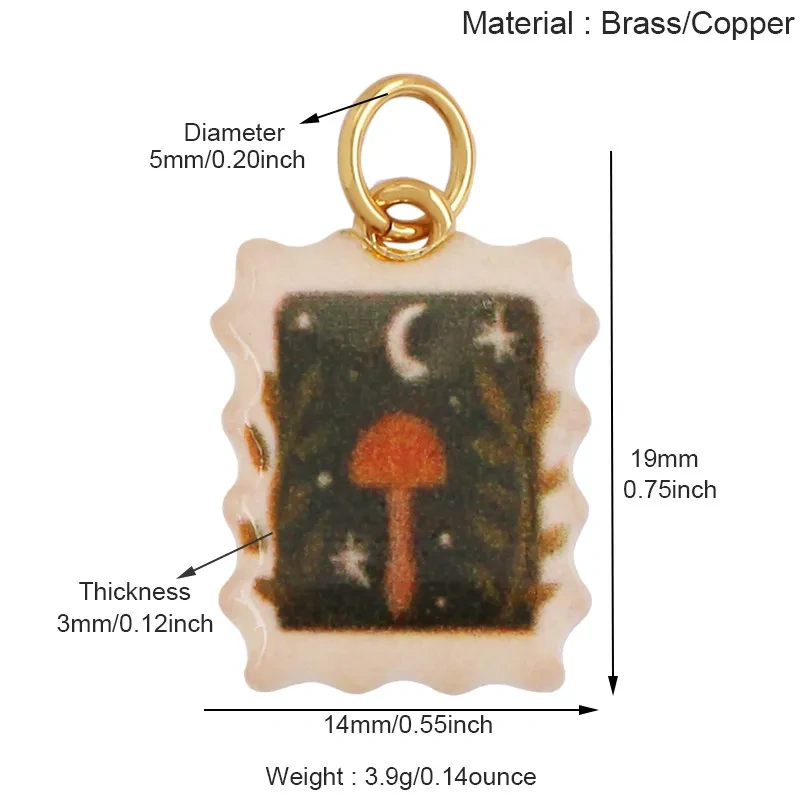 Vintage Style Cup Beauty Dog  Monster Bird Snake Envelope Strawberry Heart Brass Charm Pendant, Handy Craft Necklace Supply R63