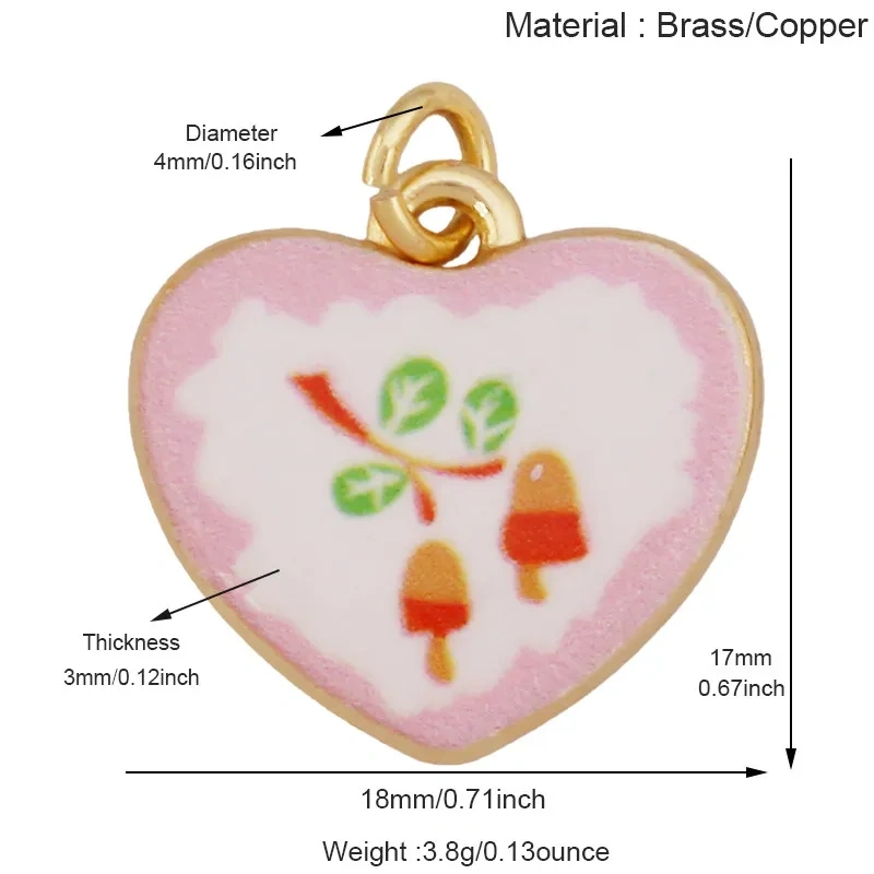 R54 Hand Painted Ceramic Pendant Charm Pure Copper Necklace Dog Bow Clover Owl Envelope