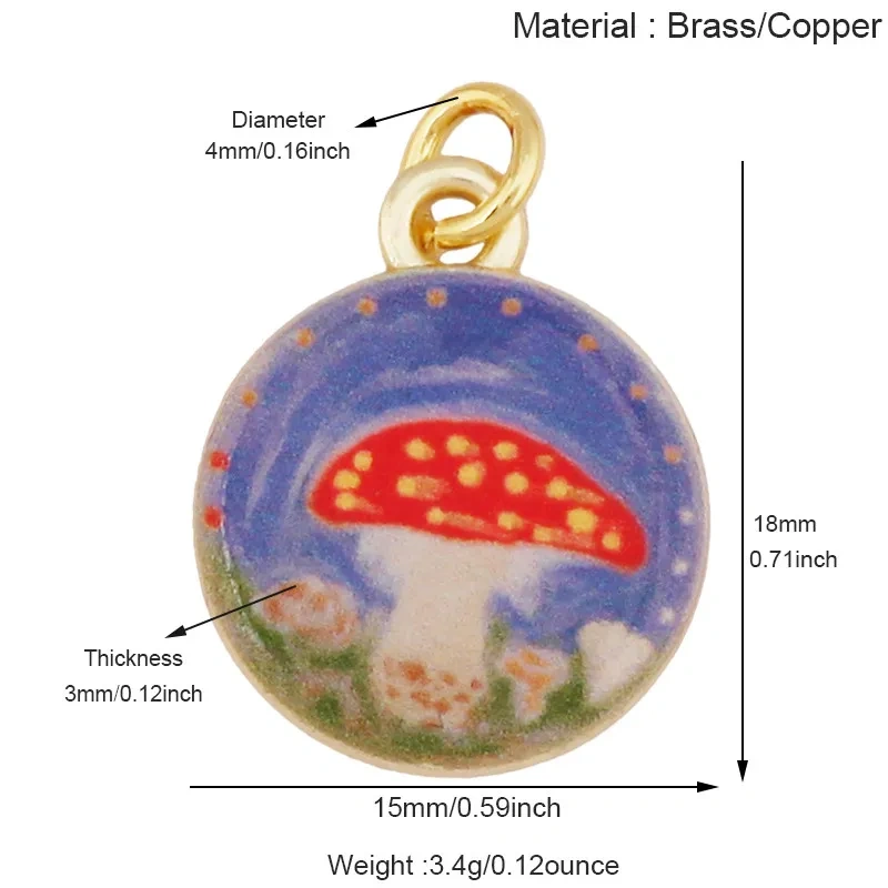 R54 Hand Painted Ceramic Pendant Charm Pure Copper Necklace Dog Bow Clover Owl Envelope