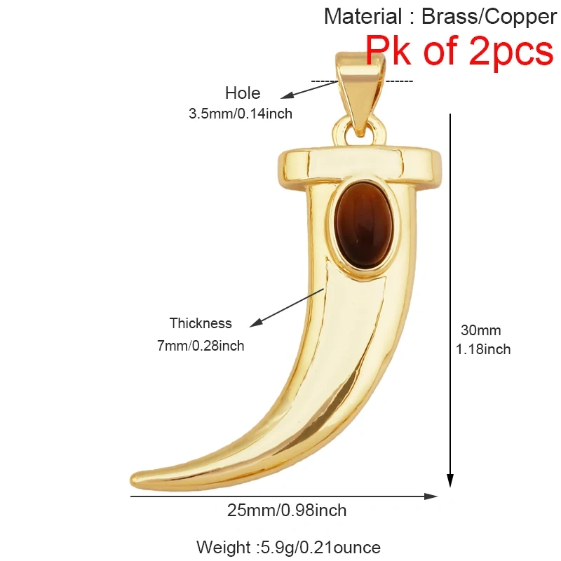 Unique Colourful18k Gold Tusk Bull Horn Moon Charm Pendant,Trendy Rainbow Crescent Jewelry Necklace Accessories Supplies L06 R54