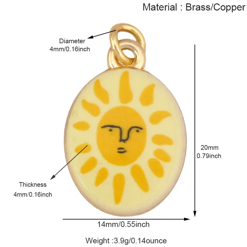 R54 Hand Painted Ceramic Pendant Charm Pure Copper Necklace Dog Bow Clover Owl Envelope