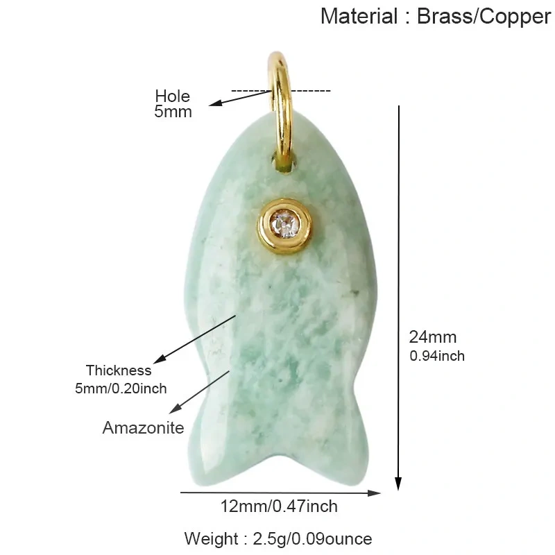 Natural Semi Precious Stone Pendant Amazonite Amethyst Labradorite Carnelian Onyx Jade Fish Conch Charm Necklace For Women R85