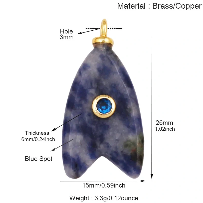 Trendy Semi-precious Stone Fish Conch Shell Charm Pendant,Turquoise Amethyst Strawberry Quartz Agate Jade DIY Jewelry Making R43